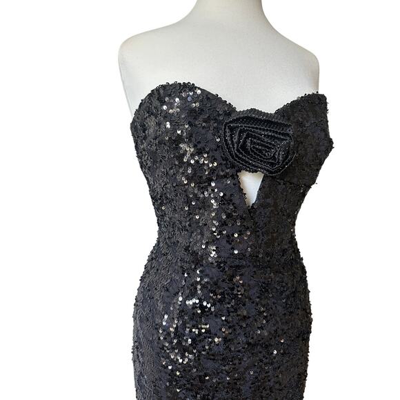 Rebecca Vallance Diana sequined mesh-trimmed gown US 6 - Picture 8 of 14